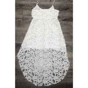 White Crochet Lace Overlay Sheath Dress Size M Chest 30” Women’s Juniors A8